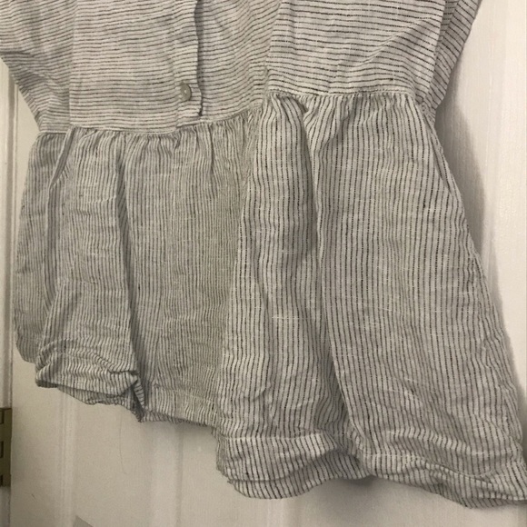 100% Linen Short Sleeve Top / C&C California - Picture 5 of 10